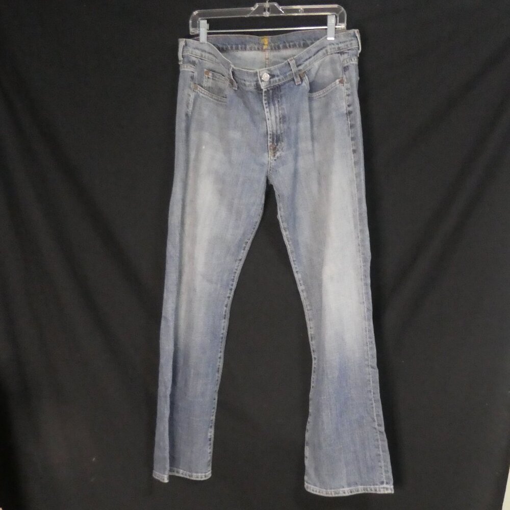 7 FOR ALL MANKIND | size 36 | Faded Blue Denim Jeans | Made In The USA